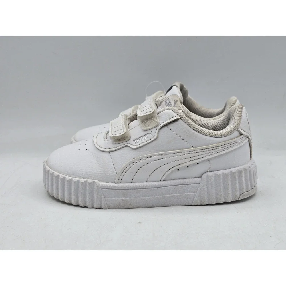 Puma Unisex-Child Carina Hook and Loop Shoe - Color White - Size 7